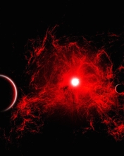 Картинка: Планеты, Звезда, материя, вещество, освещение, красный, сверхновая