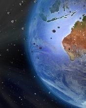 Image: Planet, Earth, space, meteorite, asteroid