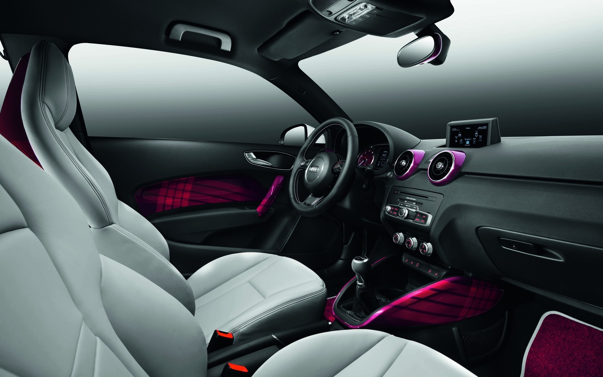 Image: Interior, car, seat, handlebar, lever, mirror, speedometer, Audi