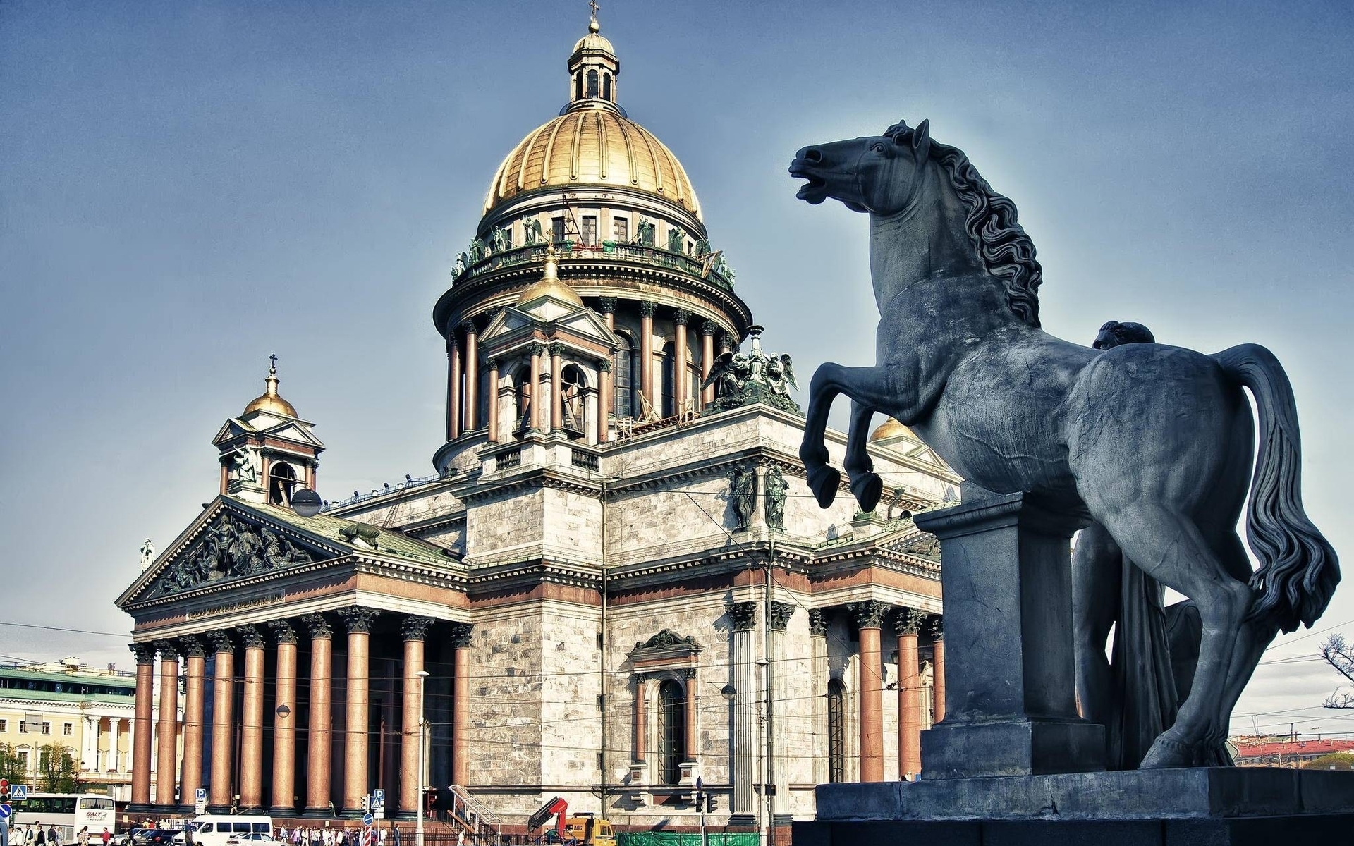 Картинка: Россия, Санкт-Петербург, Исаакиевский собор, статуя, конь