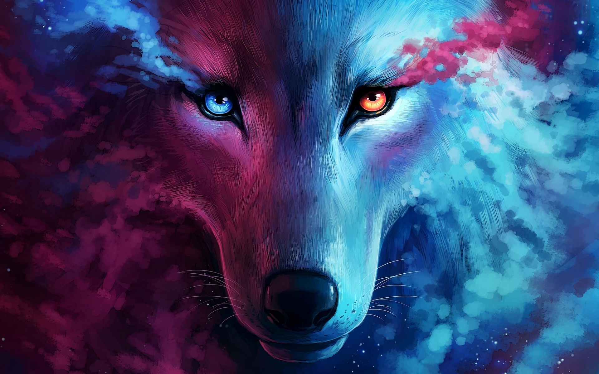 Картинка: Волк, фентези, морда, глаза