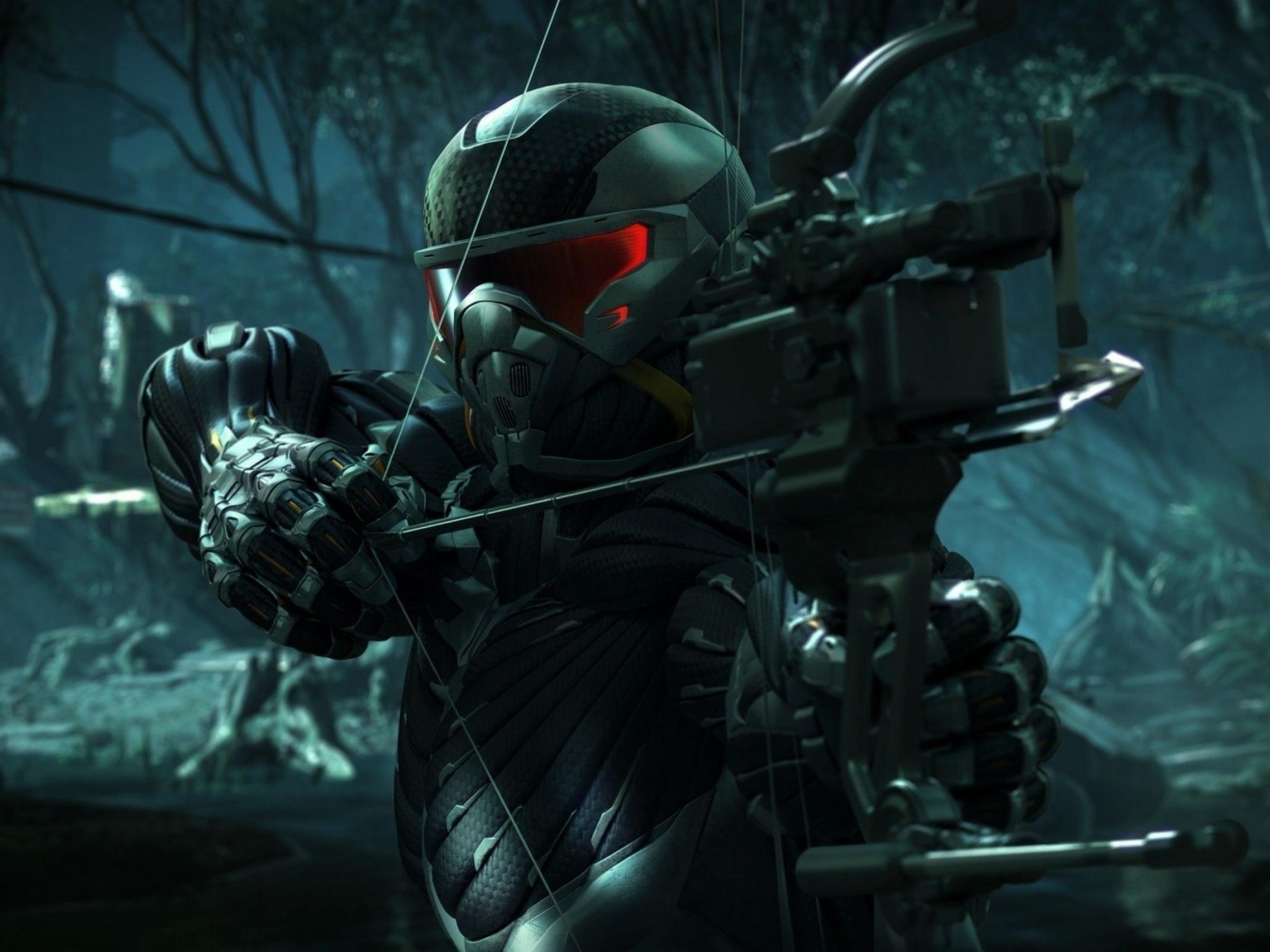 Картинка: Crysis 3, костюм, лук, стрелы, прицел