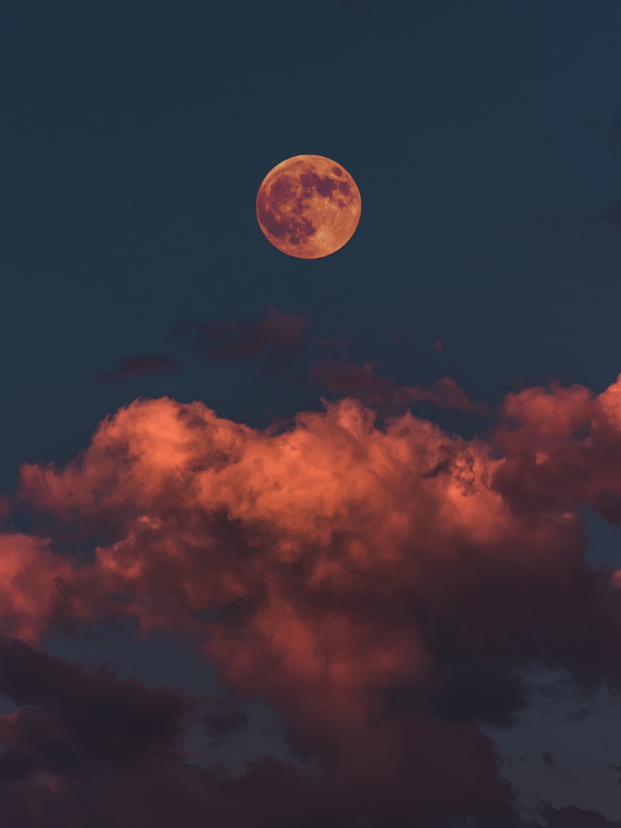 Картинка: Луна, небо, облака, освещение