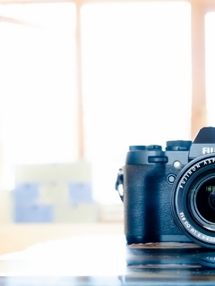 Картинка: Фотоаппарат, Fujifilm, камера, объектив, стол
