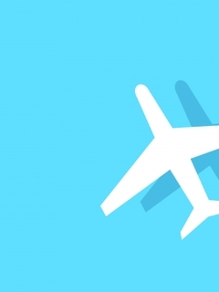 Image: Airplane, shadow, flight, takeoff, blue background
