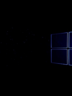 Картинка: Windows 10, звёзды, квадраты, окно, пространство, темнота