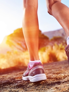 Image: Walking, running, athletic, legs, shoes, road