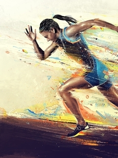 Image: Athlete, Jogging, speed, drawings