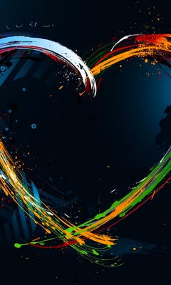 Image: Heart, paint, dark background