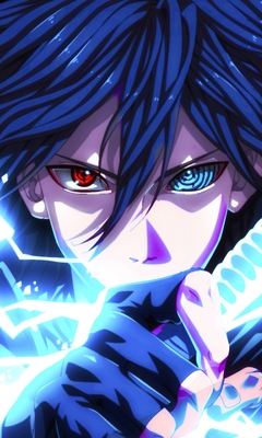 Image: Sasuke Uchiha, eyes, lightning