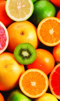 Картинка: Фрукты, цитрус, яблоки, киви, апельсины, грейпфруты, лимоны, лайм