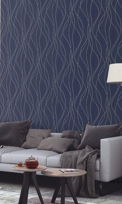 Image: Sofa, pillows, wallpaper, drawing, design, window, table, books, floor lamp