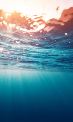 Image: Sea, water, surface, light, rays, waves