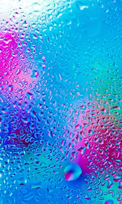 Картинка: Капли, вода, стекло, голубой, розовый, фон