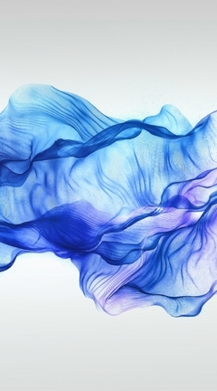 Картинка: Лента, ткань, синяя, белый фон