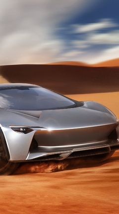 Image: The supercar, SUV, Camal, Ramusa, speed, dust, sand, curtain, desert, reflection
