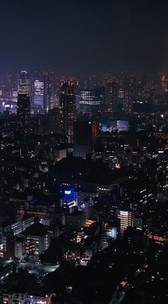Картинка: Ночь, город, Токио, Япония, телевизионная, башня, ночные огни, свет