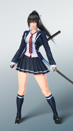Картинка: Игра, Mitsurugi Kamui Hikae, азиатка, девушка, одежда, форма, меч, катана, фон