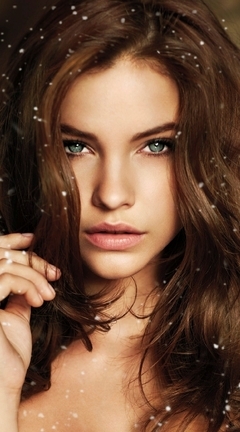 Image: Model, girl, Barbara Palvin, face, eyes, look, snow
