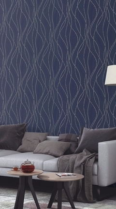 Image: Sofa, pillows, wallpaper, drawing, design, window, table, books, floor lamp
