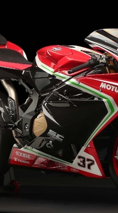 Картинка: Мотоцикл, MV Agusta, F4, series, тёмный фон, красный