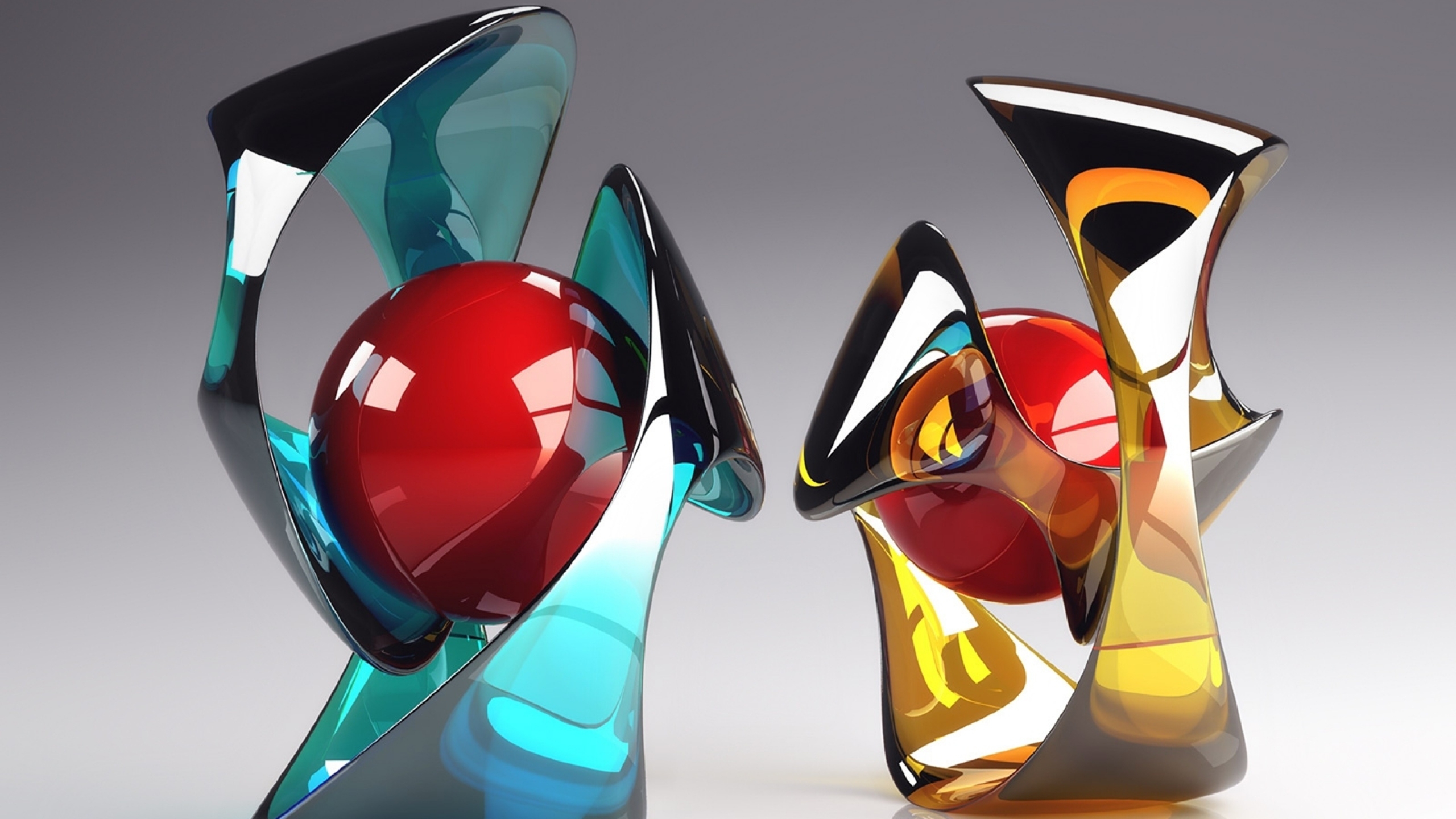 Image: Figures, ball, bending, color, glass