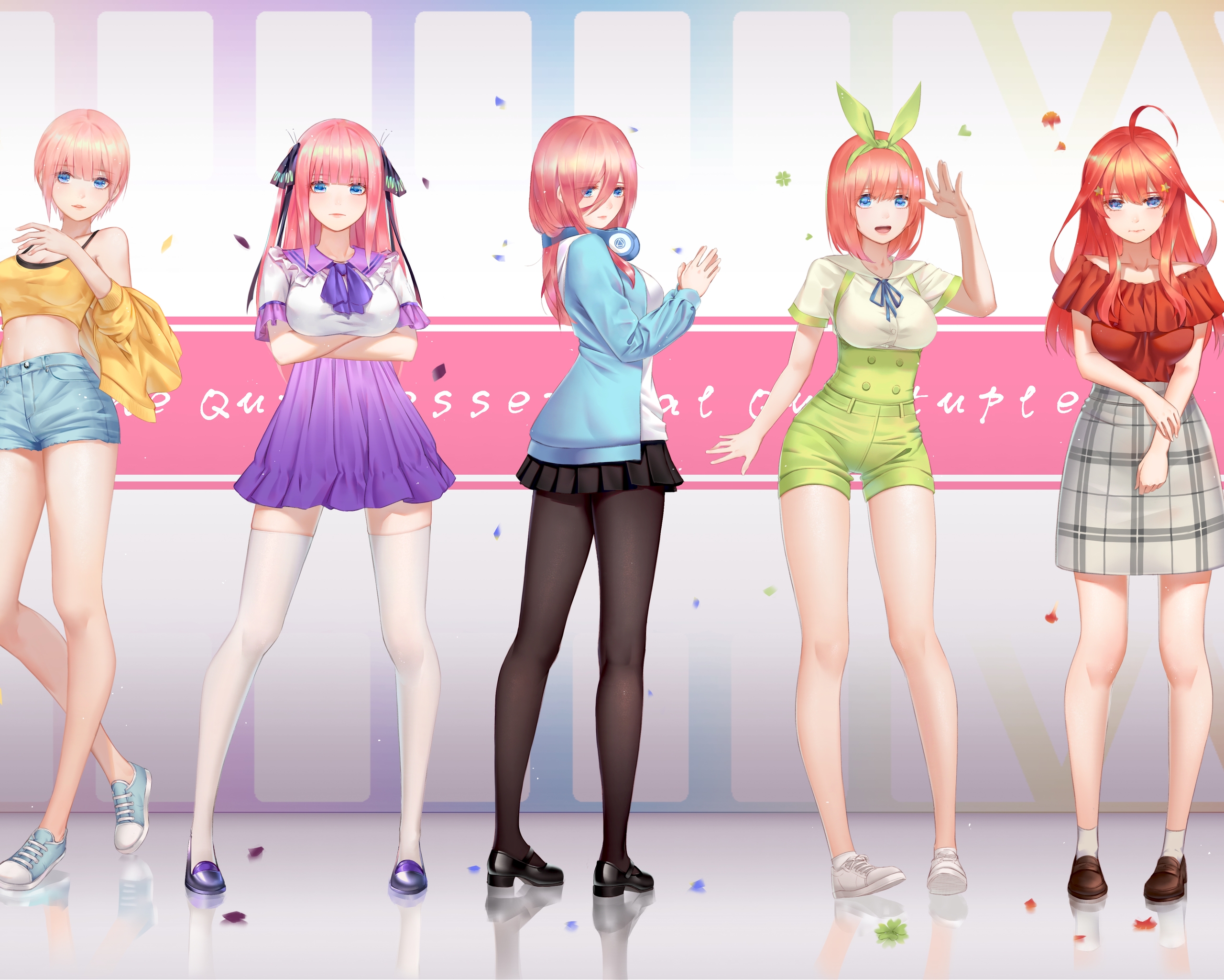 Image: Girls, anime, Five brides, Go-Toubun no Hanayome, Nakano Ichika, Nakano Nino, Nakano Miku, Nakano Yotsuba, Nakano Itsuki