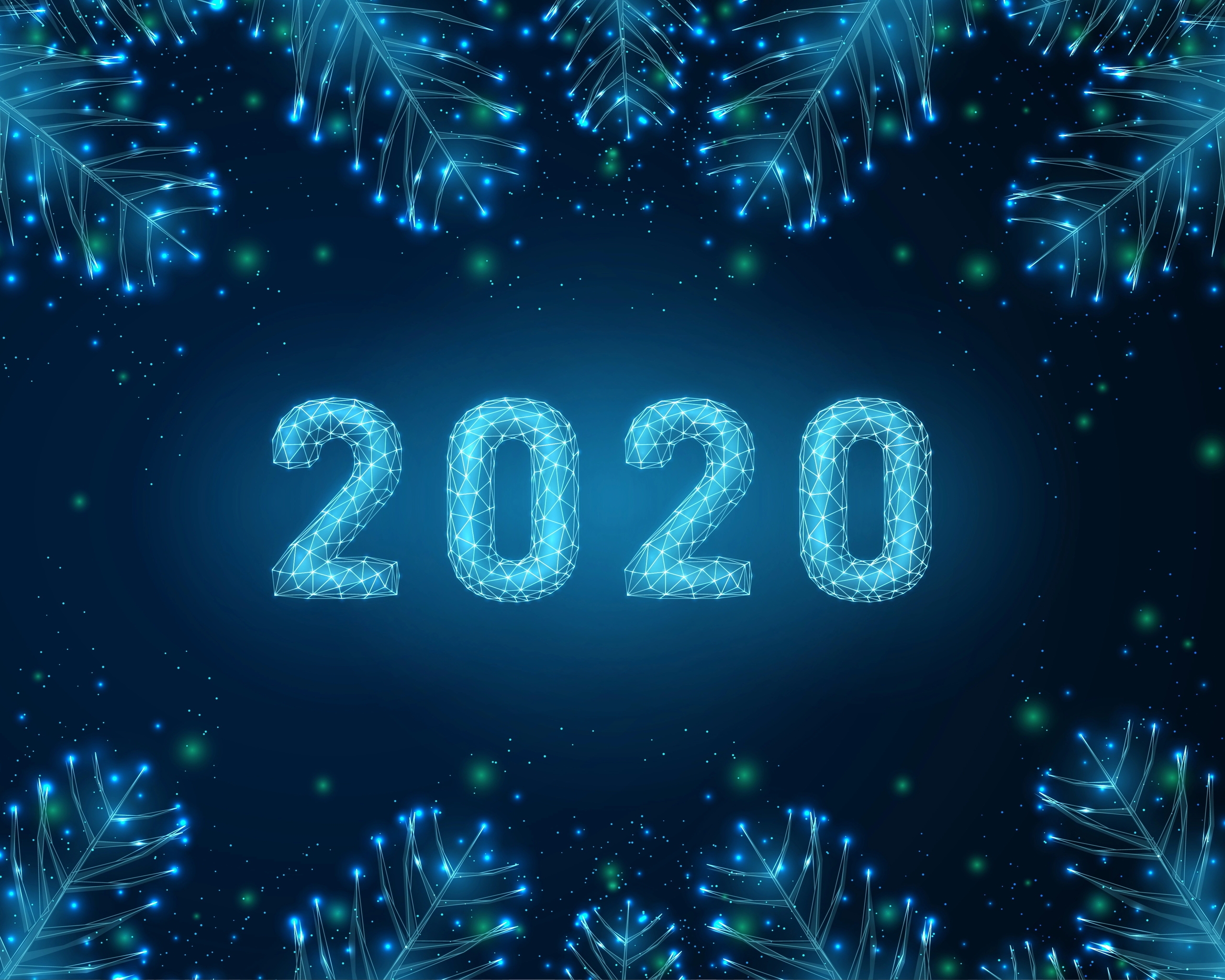Image: Background, 2020, numbers, branch, new year, reflections