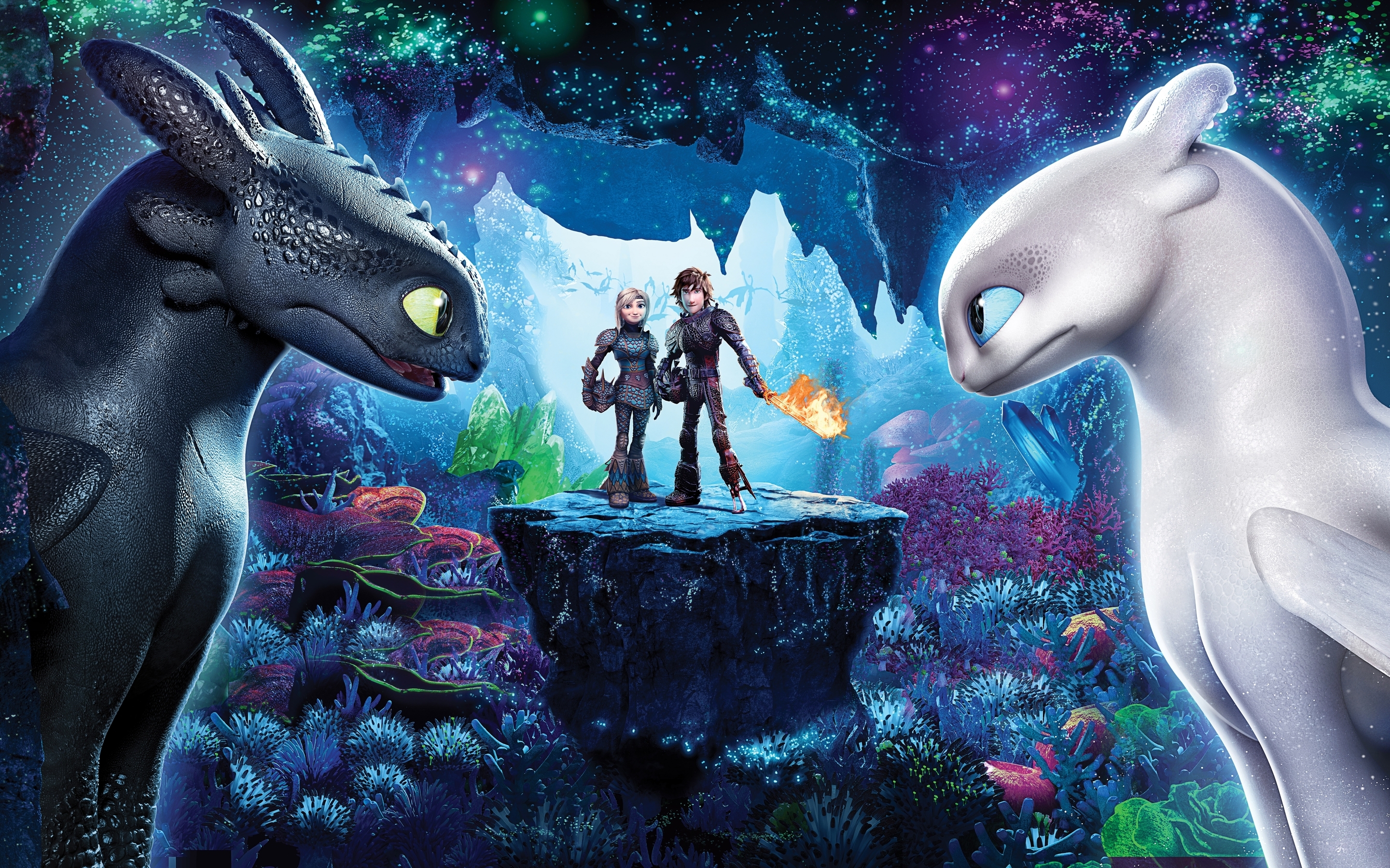 Image: How to train your dragon 3, Hidden world, How to Train Your Dragon: The Hidden World, Night Fury, Day Fury, Toothless, Hiccup, Astrid