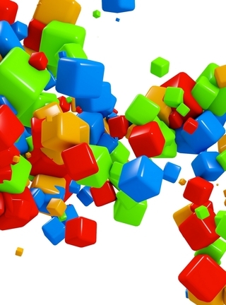 Image: Colored cubes, white background, 3d