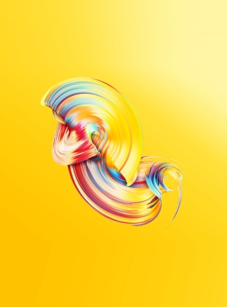 Image: Yellow background, bend, color, paint, bright, pattern