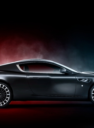 Картинка: Автомобиль, дымка, суперкар, чёрный, колёса, Aston Martin