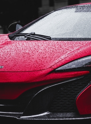 Image: Supercar, red, McLaren, P1, drops, water