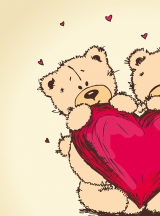 Image: Bears, Teddy, Bear, red heart, hearts, love, amore