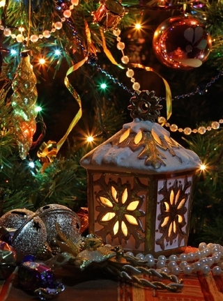 Image: new year, lights, tree