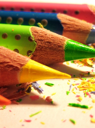 Image: Pencils, sharp, color, set, shavings, wood