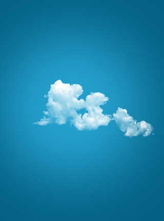 Картинка: Минимализм, небо, облако, в центре, голубой фон