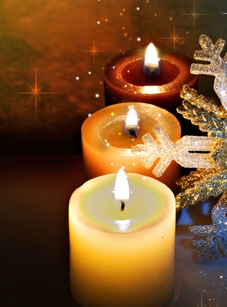 Image: new year, candles, holiday, snowflake