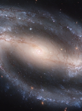 Картинка: Галактика, спиральная, NGS 1300, перемычка, завихрения, рукава, космос, пространство