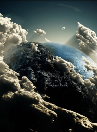 Image: Earth, planet, space, clouds, light, star