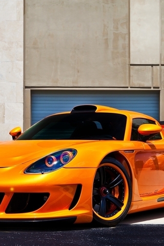 Image: Porsche, carrera gt, tuning, orange, sports car