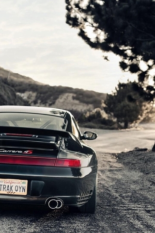 Image: Porsche, Carrera, road, roadside, path