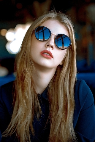 Картинка: Блондинка, девушка, волосы, солнечные, очки, лицо