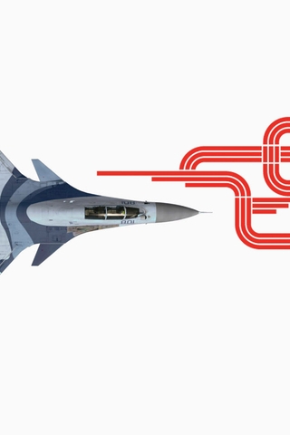 Картинка: Истребитель, Су-27, самолёт, 23 февраля, День Защитника Отечества, открытка, поздравление, праздник, белый фон, камуфляж, звезда