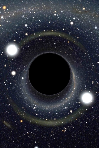 Image: Circle, light, stars, space, black hole, in the center