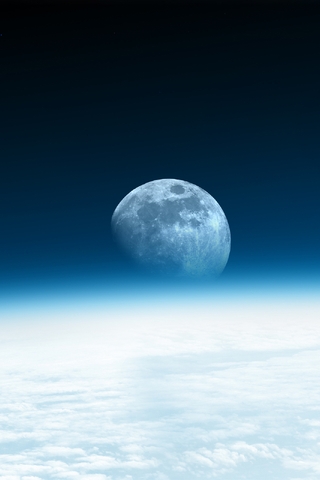 Image: Planet, Earth, satellite, Moon, atmosphere, clouds, glow