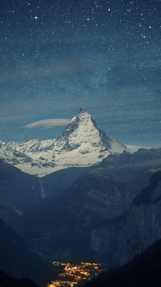 Картинка: альпы, гора, ночь