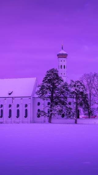 Image: Chapel, Winter, Sunset