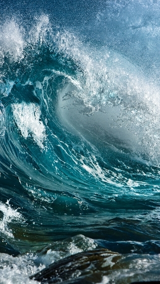Картинка: Океан, вода, волна, брызги, стихия