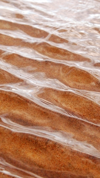 Image: Wave, water, ripples, sand, reflection, surface